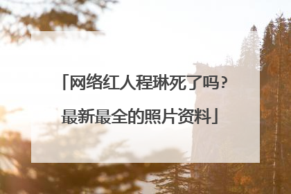 网络红人程琳死了吗? 最新最全的照片资料