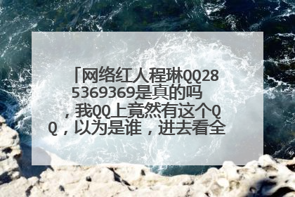 网络红人程琳QQ285369369是真的吗,我QQ上竟然有这个QQ,以为是谁,进去看全是程琳的照片