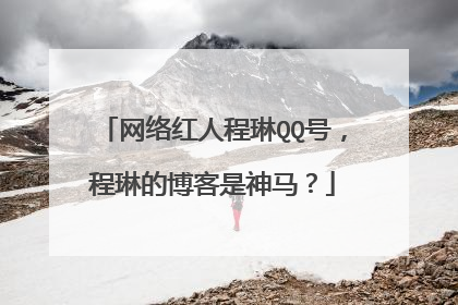 网络红人程琳QQ号,程琳的博客是神马?