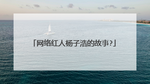 网络红人杨子浩的故事?