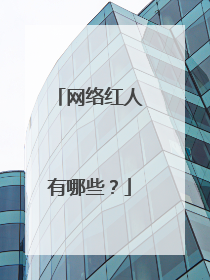 网络红人有哪些?