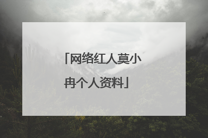 网络红人莫小冉个人资料