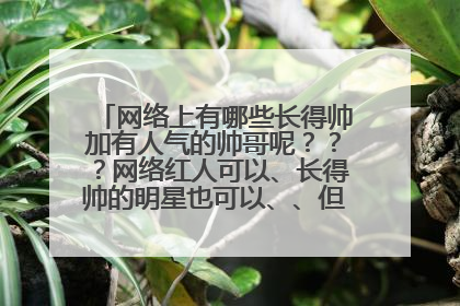 网络上有哪些长得帅加有人气的帅哥呢？？？网络红人可以、长得帅的明星也可以、、但一定要帅、