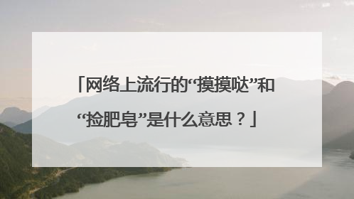 网络上流行的“摸摸哒”和“捡肥皂”是什么意思?