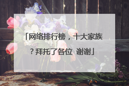 网络排行榜，十大家族？拜托了各位 谢谢
