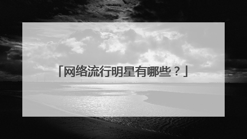 网络流行明星有哪些？