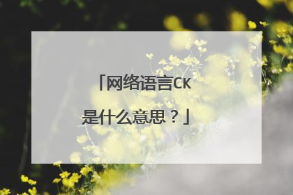 网络语言CK是什么意思?