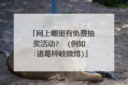 网上哪里有免费抽奖活动?  (例如:诸葛梓岐微博)