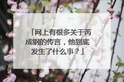 网上有很多关于芮成钢的传言，他到底发生了什么事？