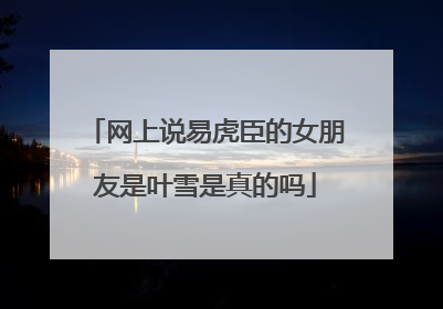 网上说易虎臣的女朋友是叶雪是真的吗