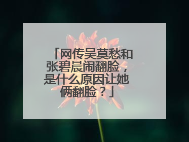 网传吴莫愁和张碧晨闹翻脸,是什么原因让她俩翻脸?