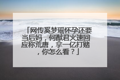 网传奚梦瑶怀孕还要当后妈，何猷君火速回应称荒唐，拿一亿打赌，你怎么看？