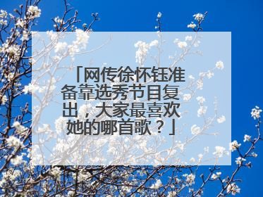 网传徐怀钰准备靠选秀节目复出，大家最喜欢她的哪首歌？