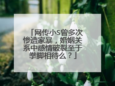 网传小S曾多次惨遭家暴,婚姻关系中感情破裂至于拳脚相待么?