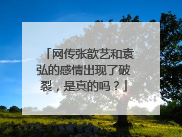 网传张歆艺和袁弘的感情出现了破裂，是真的吗？