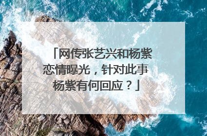 网传张艺兴和杨紫恋情曝光,针对此事杨紫有何回应?