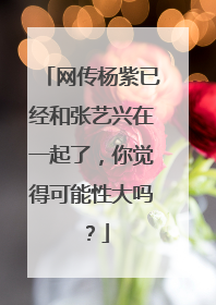 网传杨紫已经和张艺兴在一起了，你觉得可能性大吗？