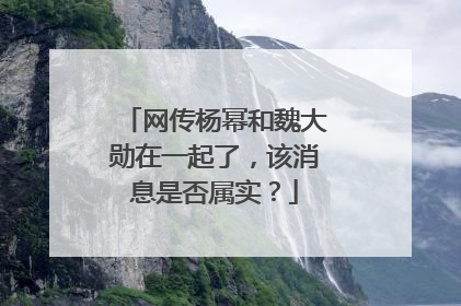 网传杨幂和魏大勋在一起了,该消息是否属实?