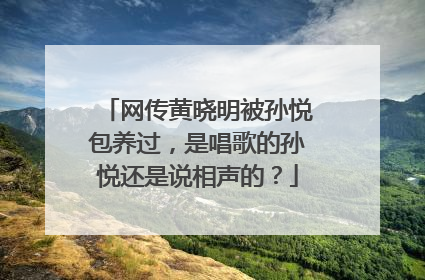 网传黄晓明被孙悦包养过，是唱歌的孙悦还是说相声的？