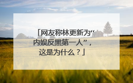 网友称林更新为“内娱反黑第一人”，这是为什么？