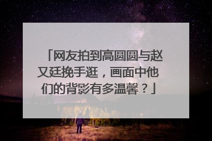 网友拍到高圆圆与赵又廷挽手逛,画面中他们的背影有多温馨?