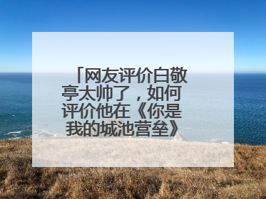 网友评价白敬亭太帅了,如何评价他在《你是我的城池营垒》中的表现?