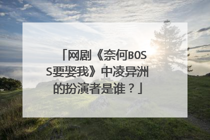 网剧《奈何BOSS要娶我》中凌异洲的扮演者是谁？