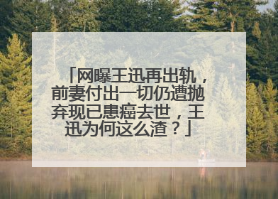 网曝王迅再出轨,前妻付出一切仍遭抛弃现已患癌去世,王迅为何这么渣?