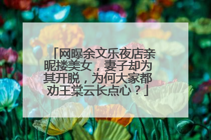 网曝余文乐夜店亲昵搂美女，妻子却为其开脱，为何大家都劝王棠云长点心？