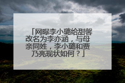 网曝李小璐给甜馨改名为李亦涵,与母亲同姓,李小璐和贾乃亮现状如何?