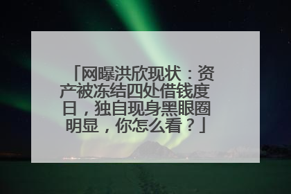 网曝洪欣现状:资产被冻结四处借钱度日,独自现身黑眼圈明显,你怎么看?