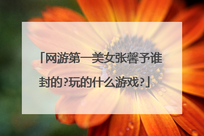 网游第一美女张馨予谁封的?玩的什么游戏?