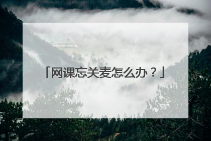 网课忘关麦怎么办？