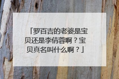 罗百吉的老婆是宝贝还是李倩蓉啊？宝贝真名叫什么啊？