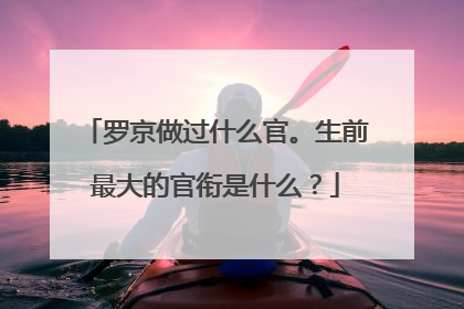 罗京做过什么官。生前最大的官衔是什么？