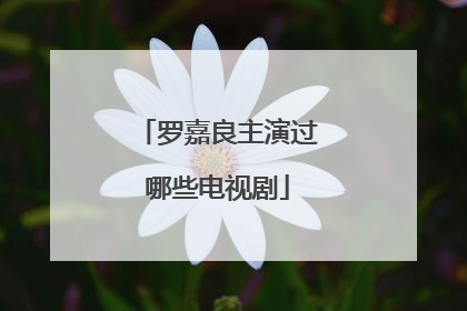 罗嘉良主演过哪些电视剧