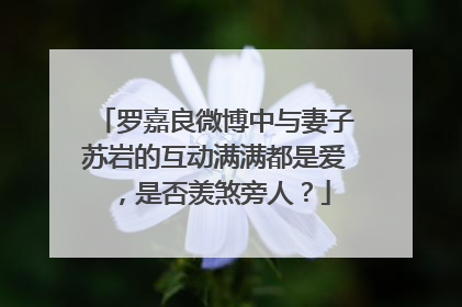 罗嘉良微博中与妻子苏岩的互动满满都是爱,是否羡煞旁人?