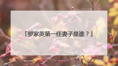 罗家英第一任妻子是谁?