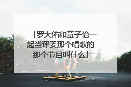 罗大佑和章子怡一起当评委那个唱歌的那个节目叫什么