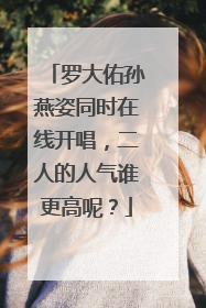 罗大佑孙燕姿同时在线开唱，二人的人气谁更高呢？