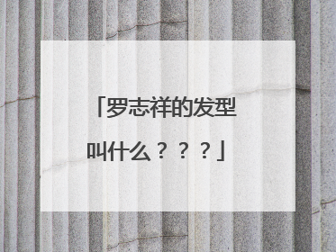 罗志祥的发型叫什么？？？