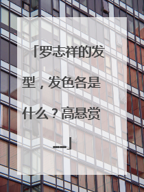 罗志祥的发型,发色各是什么?高悬赏……