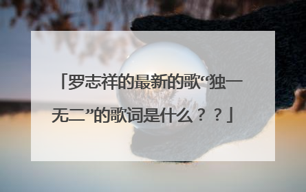 罗志祥的最新的歌“独一无二”的歌词是什么？？