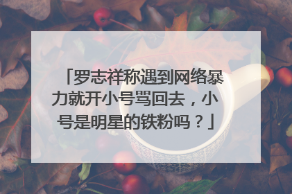 罗志祥称遇到网络暴力就开小号骂回去,小号是明星的铁粉吗?