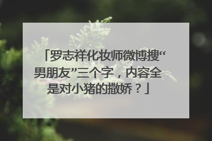 罗志祥化妆师微博搜“男朋友”三个字,内容全是对小猪的撒娇?