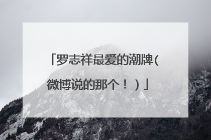 罗志祥最爱的潮牌(微博说的那个！）