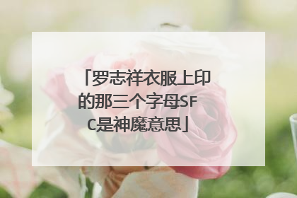 罗志祥衣服上印的那三个字母SFC是神魔意思