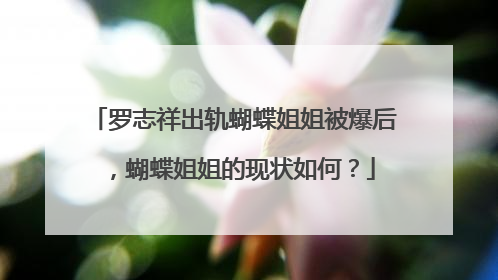 罗志祥出轨蝴蝶姐姐被爆后，蝴蝶姐姐的现状如何？