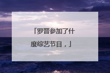 罗晋参加了什麼综艺节目，