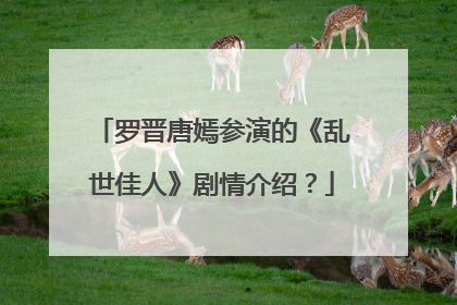 罗晋唐嫣参演的《乱世佳人》剧情介绍?